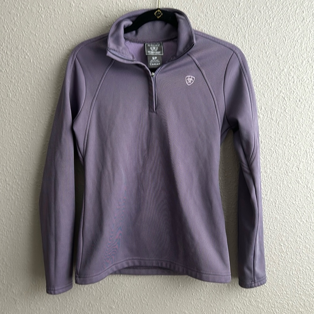 Ariat Purple Quarter-Zip Sweatshirt - Picture 2 of 12